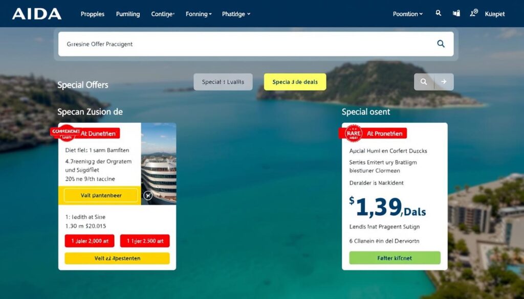 AIDA Spezialangebote und Aktionen in der Reisesuche hervorgehoben AIDA Spezialangebote und Aktionen in der Reisesuche hervorgehoben