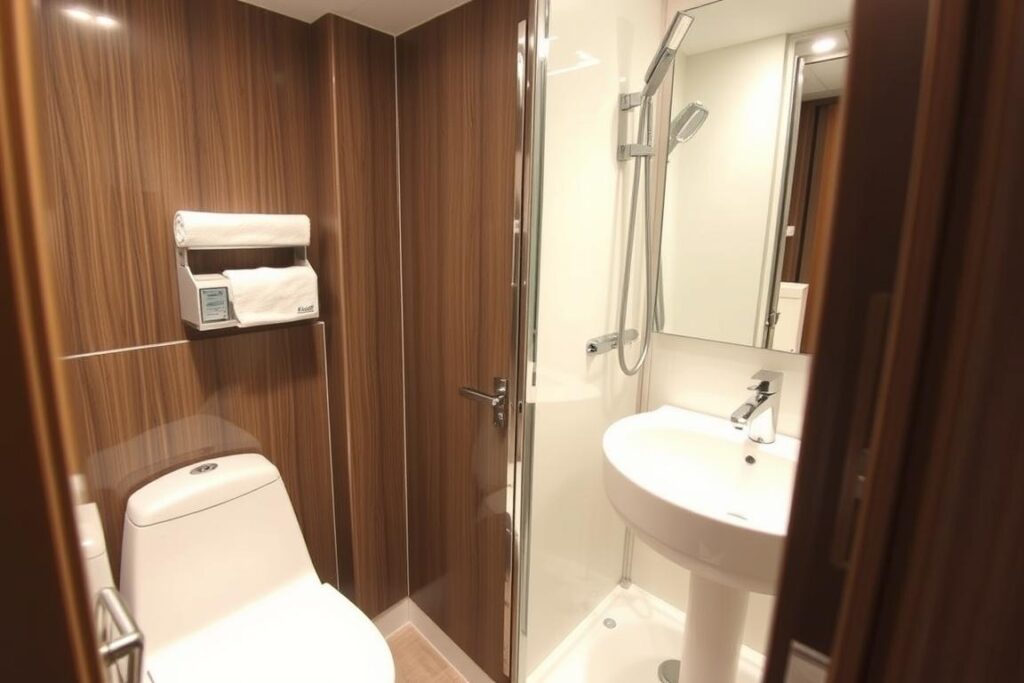 Badezimmer in der Kabine auf der AIDA Kreuzfahrt Badezimmer in der Kabine auf der AIDA Kreuzfahrt