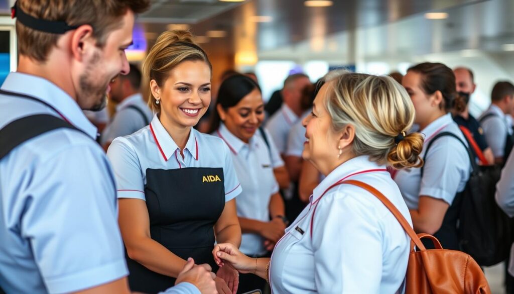 Freundliches Personal auf der AIDA Kreuzfahrt ab Hamburg Freundliches Personal auf der AIDA Kreuzfahrt ab Hamburg
