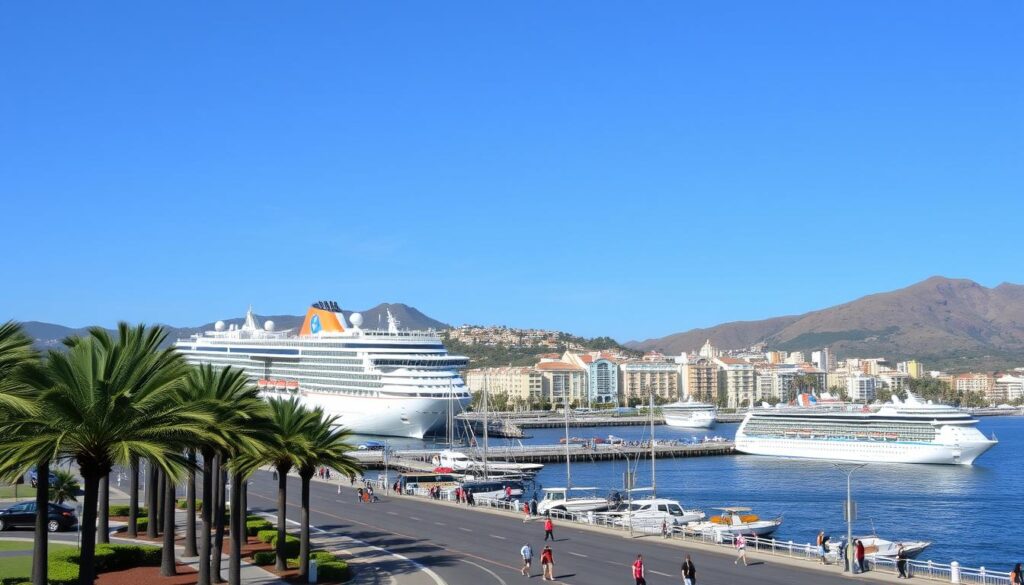 Hafen von Santa Cruz de Tenerife während einer Last Minute Kreuzfahrt AIDA