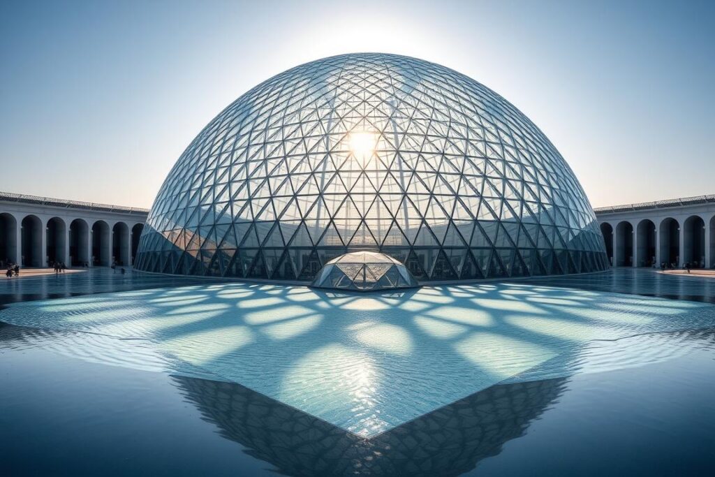 Louvre Abu Dhabi mit seiner charakteristischen Kuppel Louvre Abu Dhabi mit seiner charakteristischen Kuppel