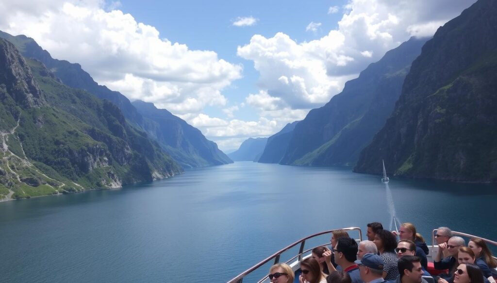 Panoramablick auf einen norwegischen Fjord während eines AIDA Landausflugs Panoramablick auf einen norwegischen Fjord während eines AIDA Landausflugs