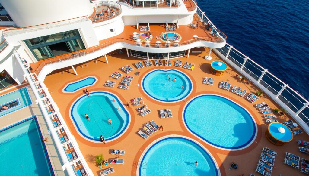 Poolbereich auf dem Oberdeck der AIDA Perla Poolbereich auf dem Oberdeck der AIDA Perla