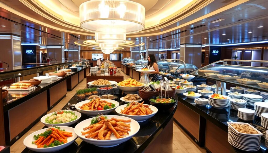 Vielfältiges Buffet auf einer AIDA Last Minute Kreuzfahrt