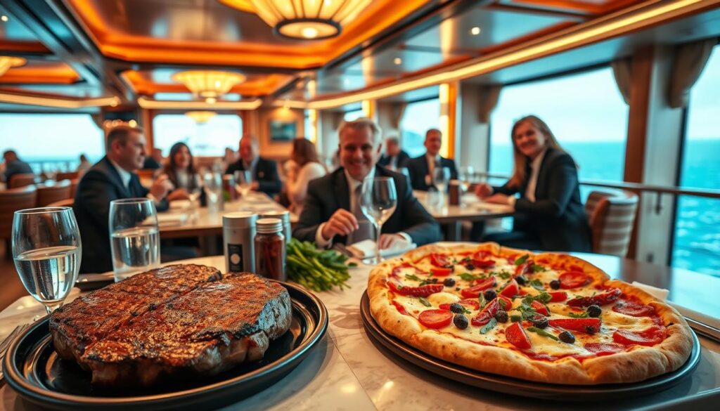 Aidaperla Restaurants Buffalo Steak House und Pizza an Bord